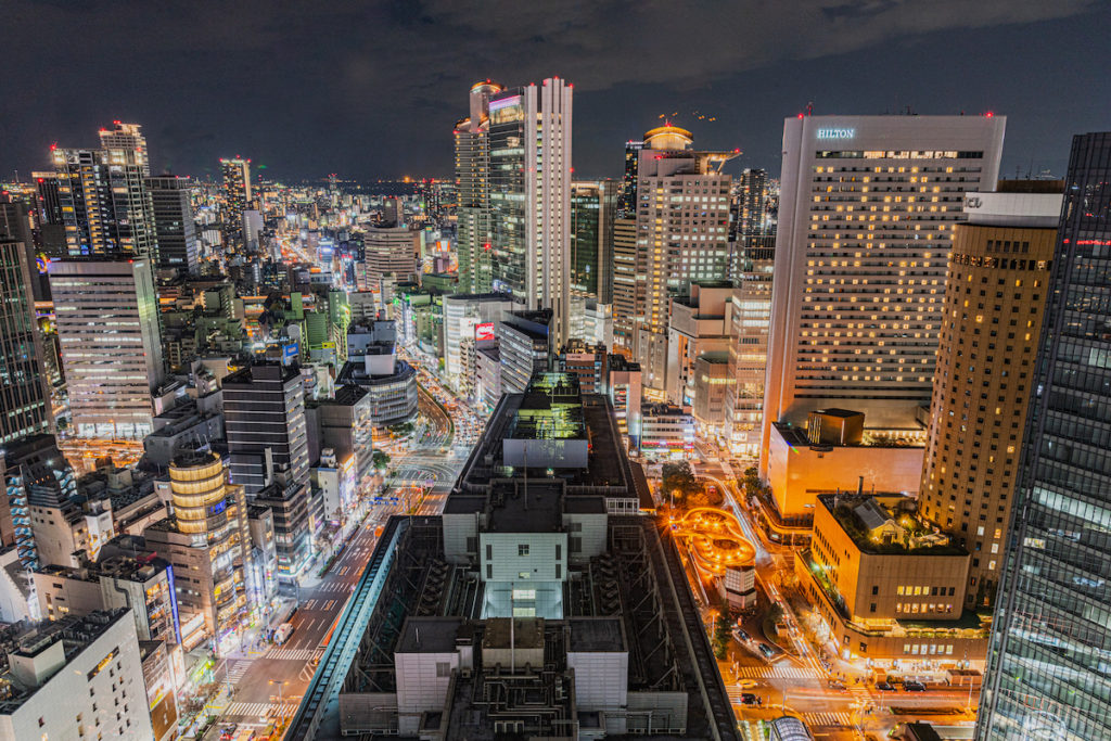 【夜景スポット】大阪駅前第三ビル展望室から夜景撮影